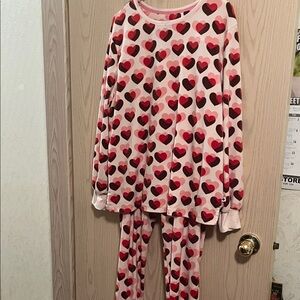 Kate Spade Pink and Red Heart Pajama Set